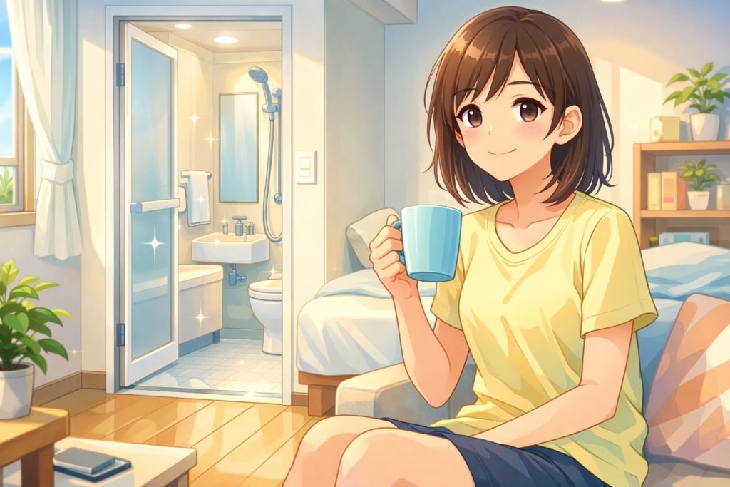 一人暮らしの風呂掃除の頻度はどれくらい？3点ユニットバスでも無理なく続く掃除習慣のイメージ画像